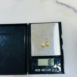 18K Gold Frosted Ball Stud Earrings (1.8g)