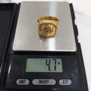 18K Gold Crown Signet Ring (4.7g)