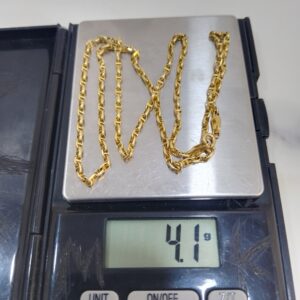 18K Gold Mariner Anchor Chain Necklace (4.1g)