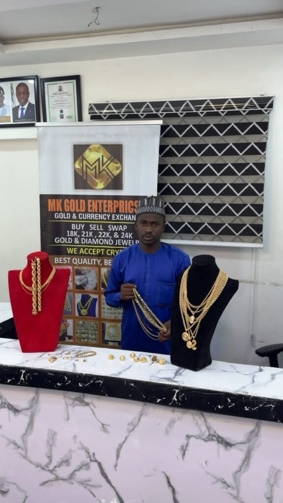 How much is gold per gram in Nigeria  MK Gold showroom in Egbeda,