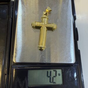 18 Karat Gold Cross Pendant
