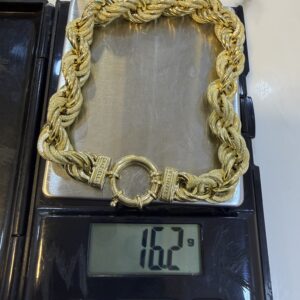 18 Karat Gold Twisted Hand Chain/ Bracelet (16.2)
